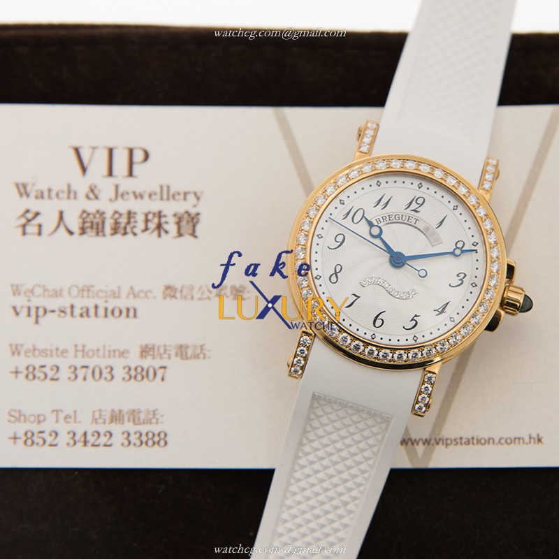 Breguet 8818BA/59/564/DD00 Replica Watch Automatic White Mother of Pearl Dial 18kt Gold Diamond - Image 5