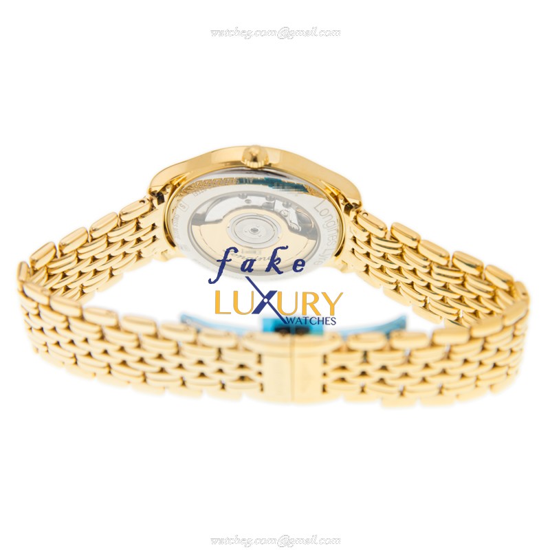 Longines L4.860.2.12.8 Lyre Replica Watch, Automatic Movement, White Dial, Gold-Plated Steel Case - Image 4