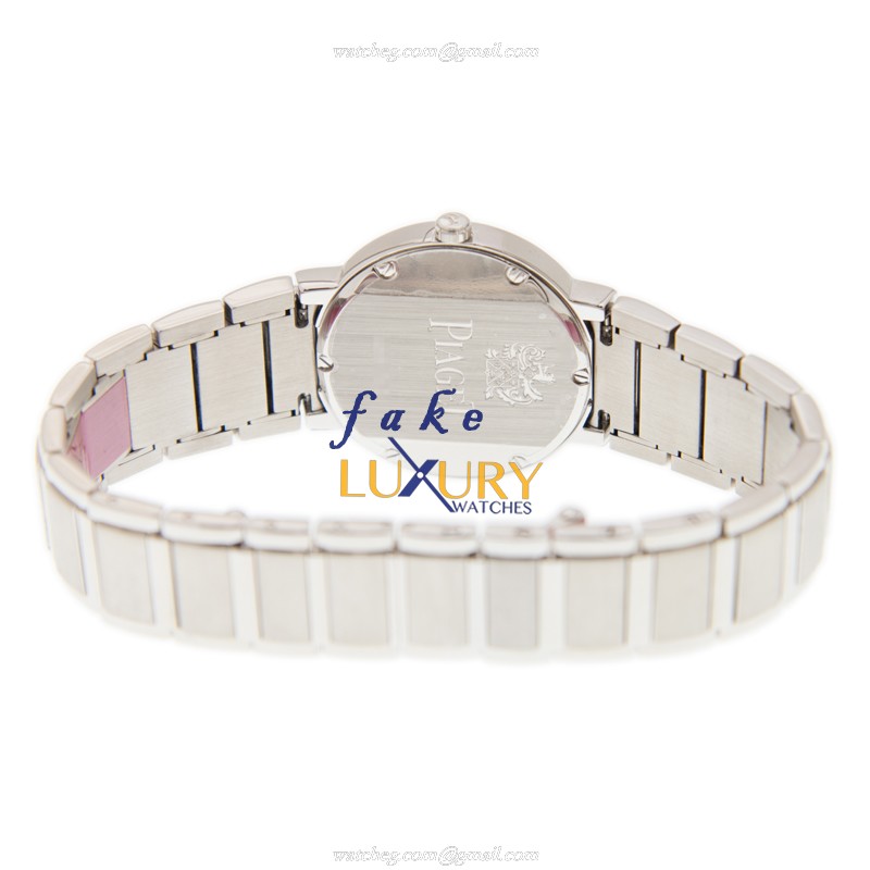 Piaget G0A26031 POLO Quartz 28mm 18kt White Gold Diamond Silver Dial Replica Watch - Image 3