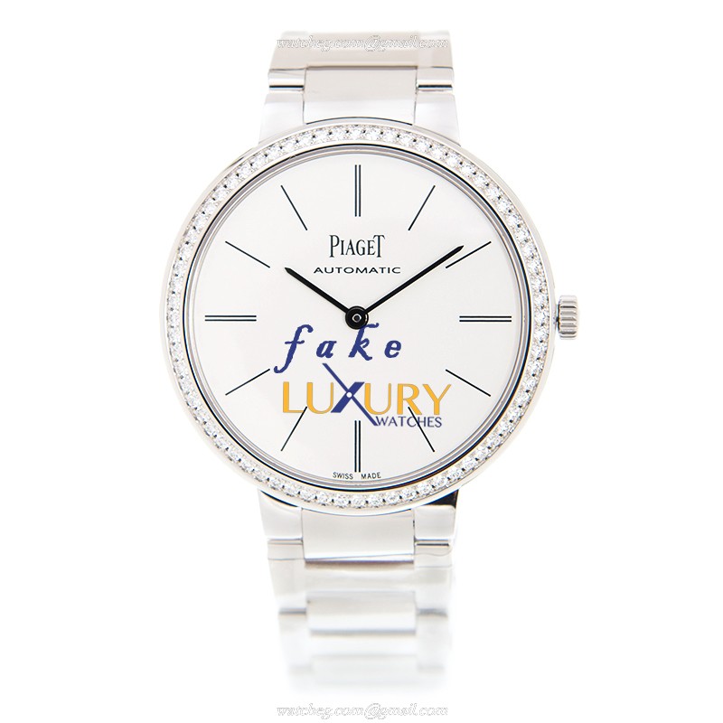 Piaget G0A40109 Altiplano Automatic 34mm 18kt White Gold & Diamond Silver Dial Replica Watch - Image 2