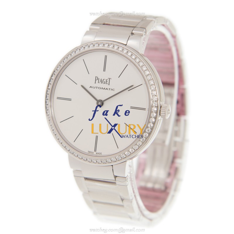 Piaget G0A40109 Altiplano Automatic 34mm 18kt White Gold & Diamond Silver Dial Replica Watch - Image 3
