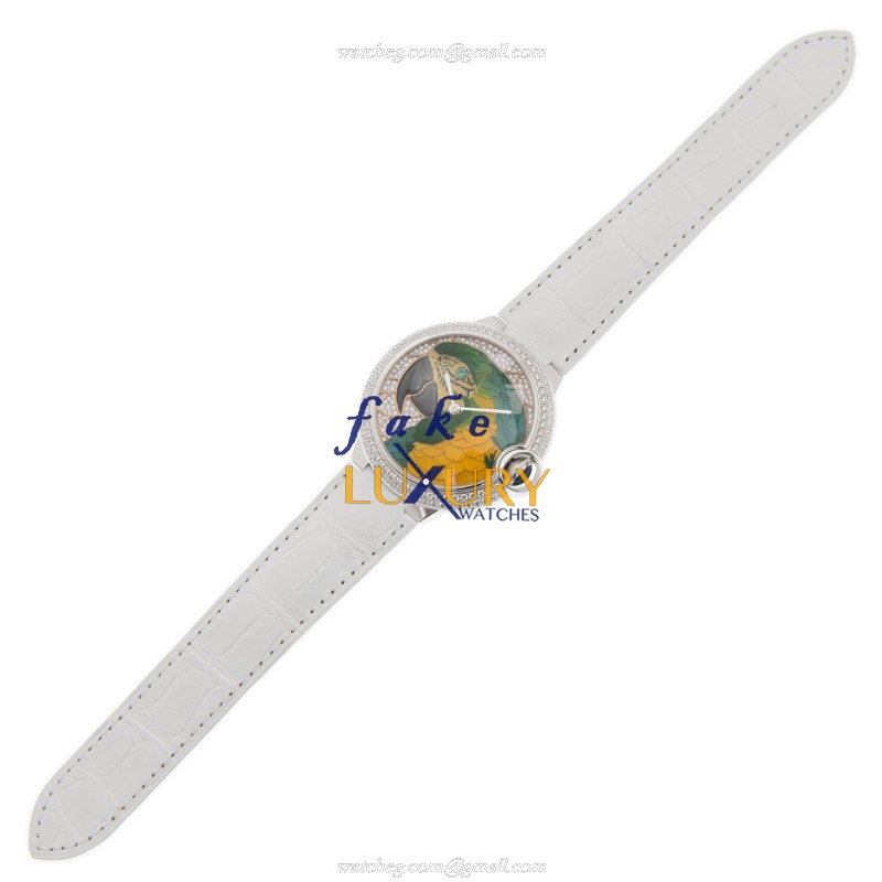 HPI00769 - CARTIER BALLON BLEU Automatic Replica Watch - 18kt White Gold & Diamond - Silver Dial - Image 2