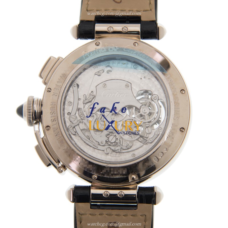 Cartier W3030013 Pasha de Cartier Replica Watch, Manual Wind, Gray Dial, 18kt White Gold Case - Image 3