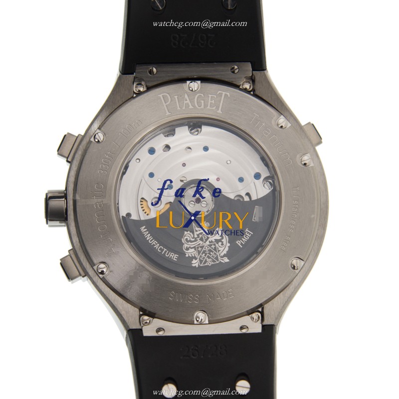 Piaget G0A34001 POLO Automatic Replica Watch, Silver Dial, Steel & Titanium Case, Black Rubber Strap - Image 3