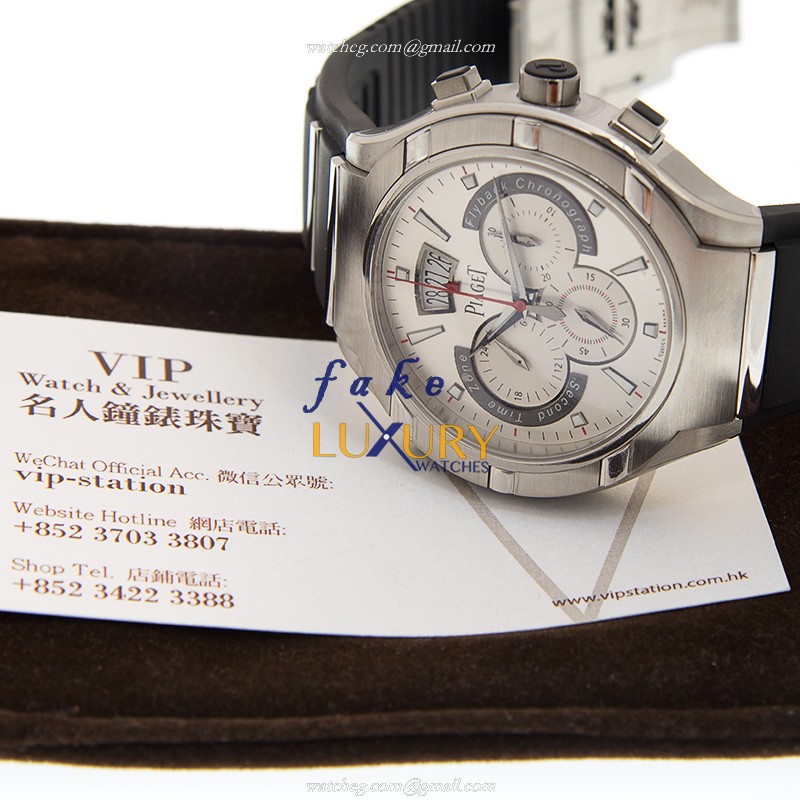Piaget G0A34001 POLO Automatic Replica Watch, Silver Dial, Steel & Titanium Case, Black Rubber Strap - Image 5