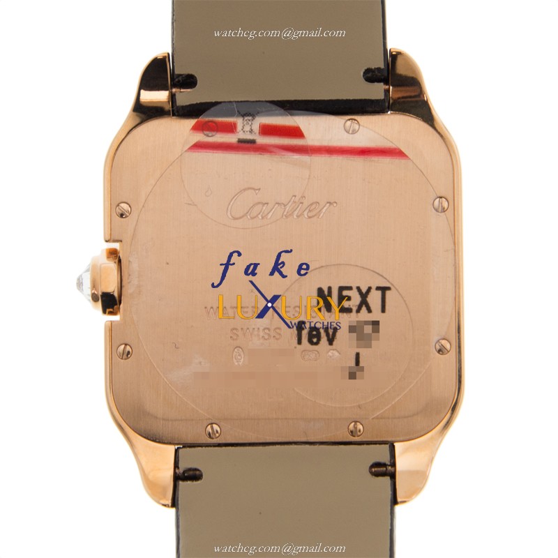 Cartier WH100351 Santos Quartz 18kt Rose Gold & Steel Replica Watch, Luxury Swiss Clone, Silver - Image 3