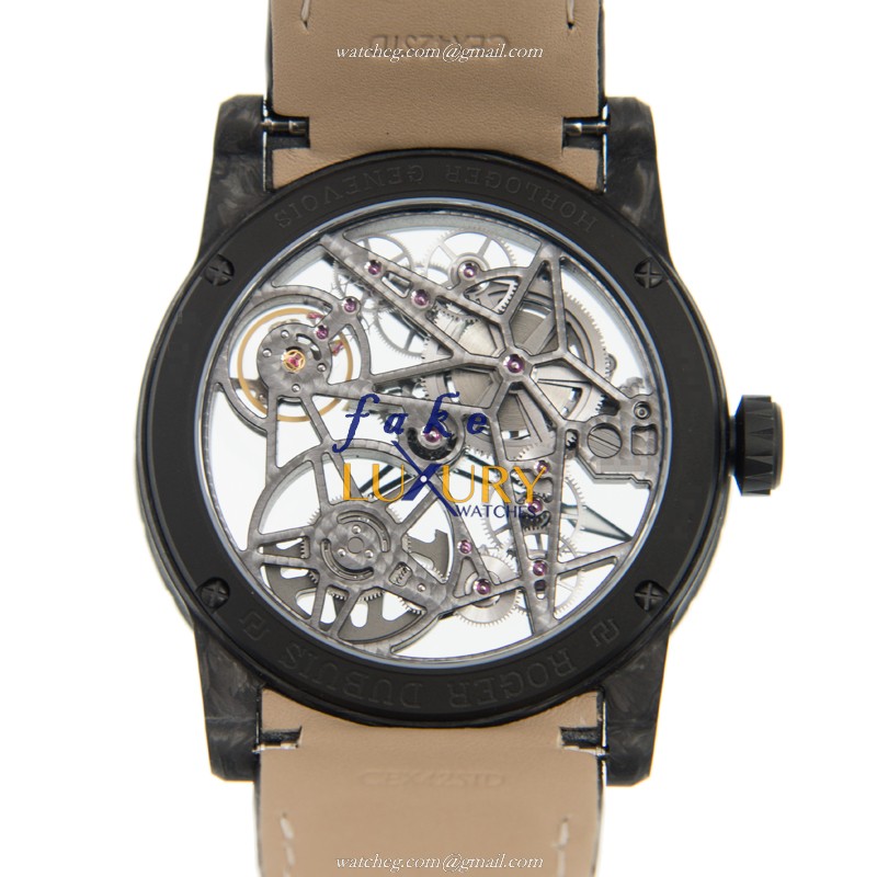 DBEX0508 - Roger Dubuis Excalibur Replica Watch - Automatic Carbon Fiber Transparent Skull - Image 4