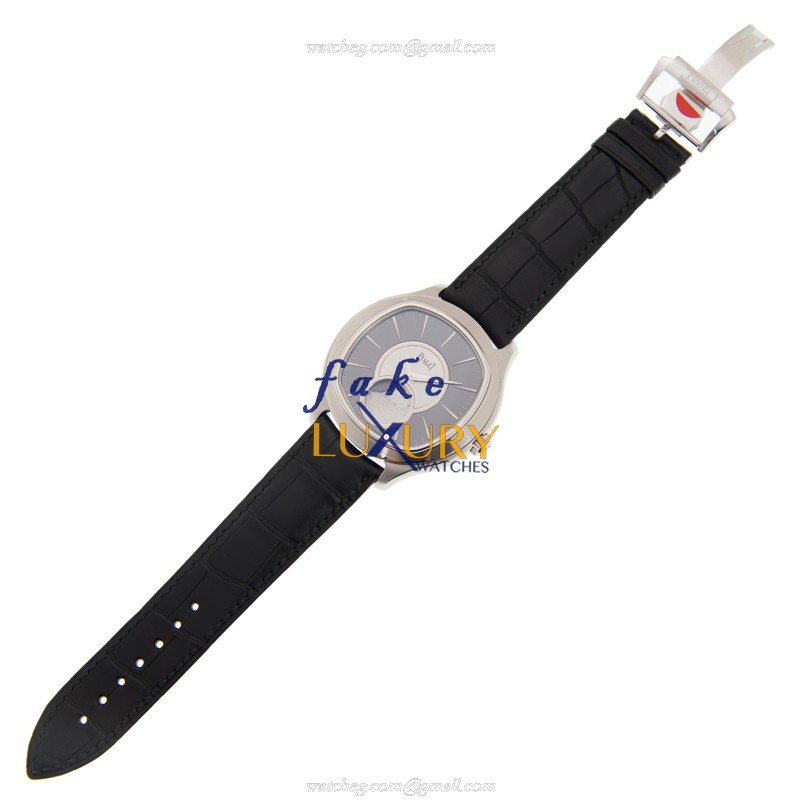 Piaget EMPERADOR G0A34021 Automatic 18kt White Gold Gray Dial Alligator Strap Replica Watch - Image 2