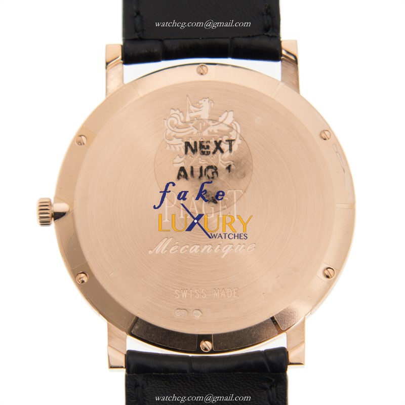 Piaget G0A41011 Altiplano Manual Wind 18kt Rose Gold Black Dial Alligator Strap Replica Watch - Image 3