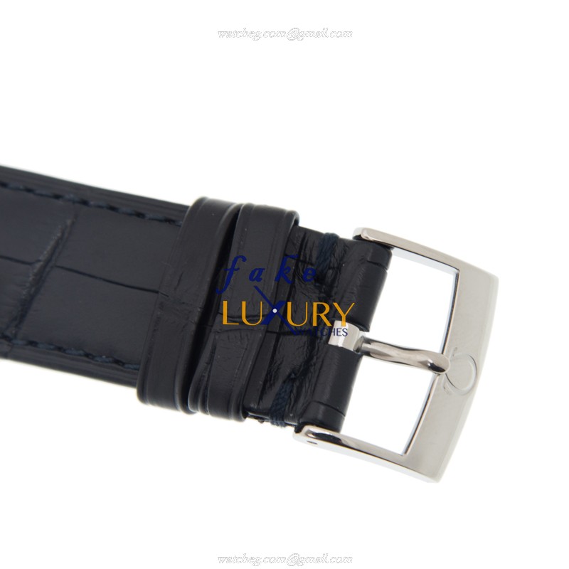 Omega De Ville Replica Watch 424.13.40.20.03.003, Blue Dial, Automatic Movement, Steel Case, Black - Image 4