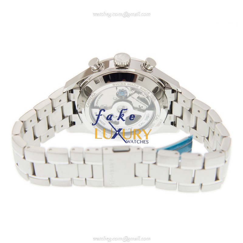 Tag Heuer CAR2111-BA0724 Carrera Replica Watch, Automatic Movement, White Dial, Steel Bracelet - Image 4