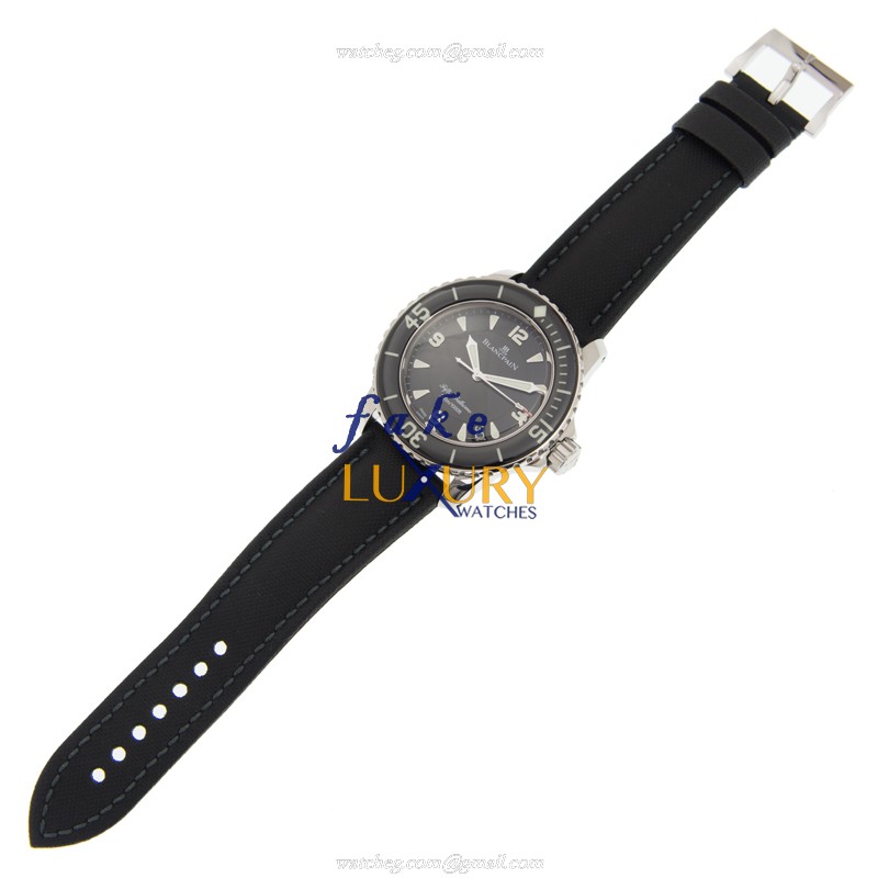 Blancpain 5015-1130-52A Fifty Fathoms Replica Watch, Automatic Movement, Black Dial, Steel Case - Image 2