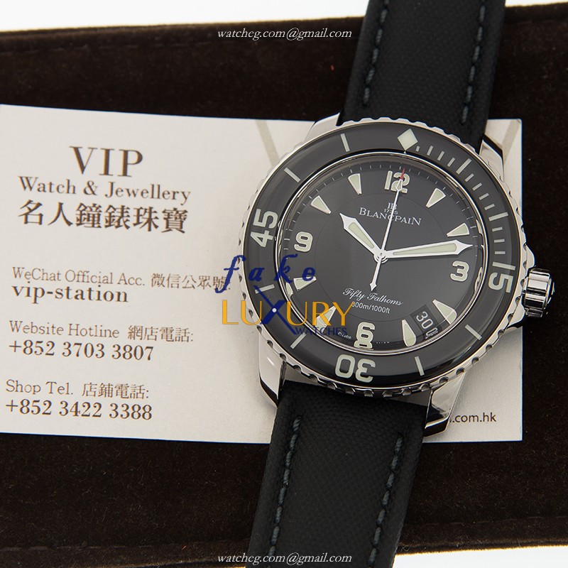 Blancpain 5015-1130-52A Fifty Fathoms Replica Watch, Automatic Movement, Black Dial, Steel Case - Image 5