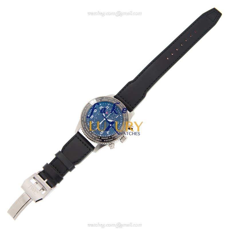 IWC IW395001 Pilots Automatic Replica Watch, Black Dial, Steel Case, Cowhide Strap - Image 2