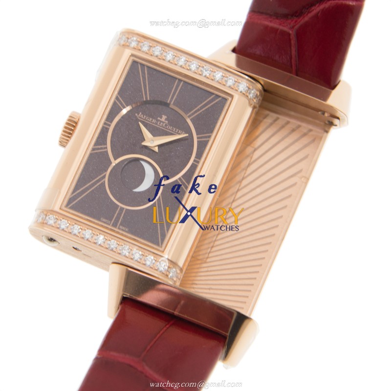 Jaeger-Lecoultre Q3352420 REVERSO Manual Wind 18kt Rose Gold - White Dial - Alligator Strap Replica - Image 4