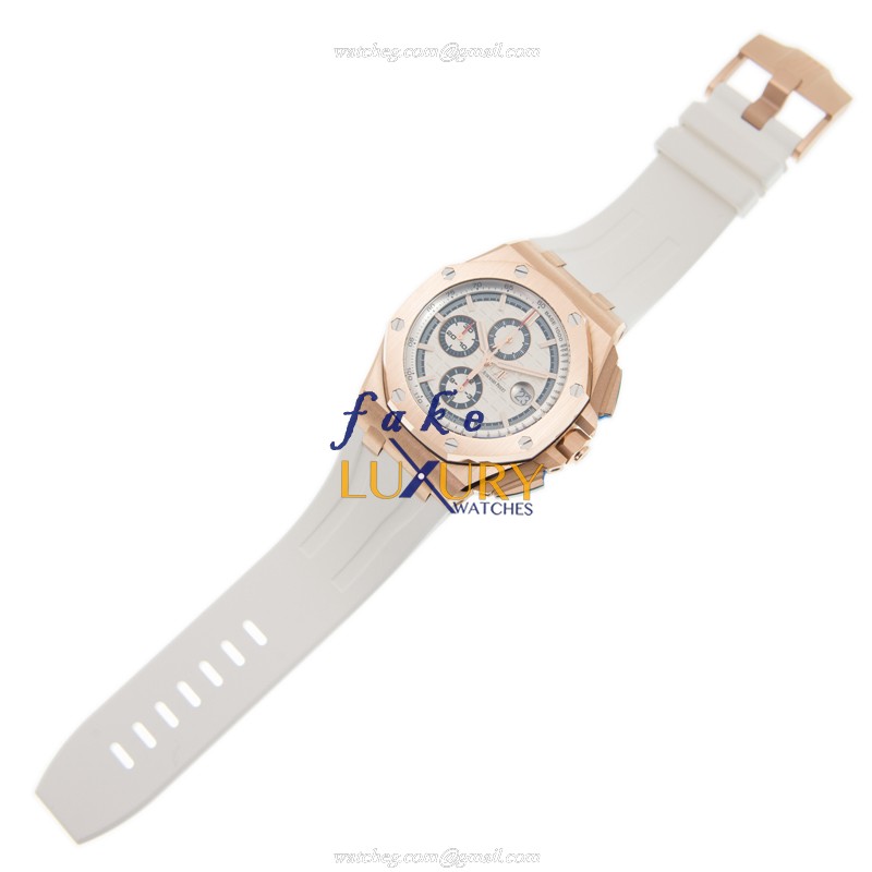 26408OR.OO.A010CA.01 - Audemars Piguet Royal Oak Offshore Replica Watch - 18kt Rose Gold White Dial - Image 2