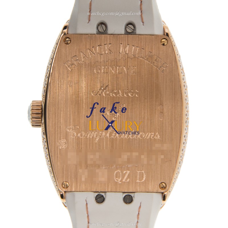 Franck Muller V 32 QZ D 5N.BC Vanguard Replica Watch 32mm 18kt Rose Gold Diamonds White Dial - Image 3