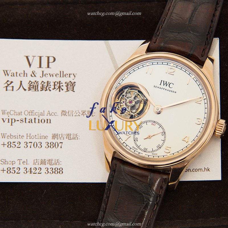 IWC IW546302 Portuguese Manual Wind 18kt Rose Gold White Dial Replica Watch - Image 5