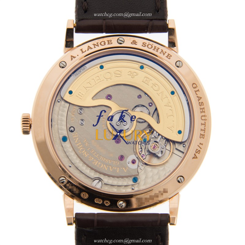 A Lange & Sohne 842.032 Saxonia Automatic 18kt Rose Gold Diamonds White Dial Replica Watch - Image 3