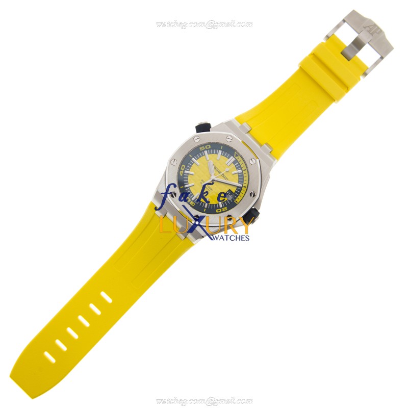 Audemars Piguet Royal Oak Offshore 15710ST.OO.A051CA.01 Automatic Yellow Dial Rubber Replica Watch - Image 2