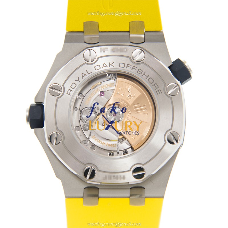 Audemars Piguet Royal Oak Offshore 15710ST.OO.A051CA.01 Automatic Yellow Dial Rubber Replica Watch - Image 3