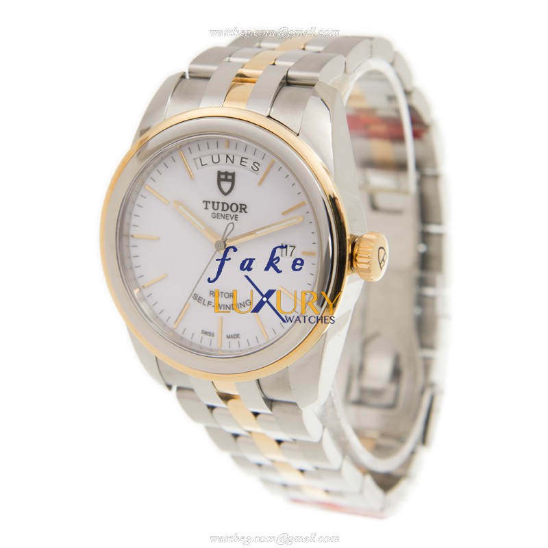 Tudor 56003-68063-WT GLAMOUR DATE | Automatic Gold & Steel | 39mm White Dial | Silver & Gold Strap - Image 3