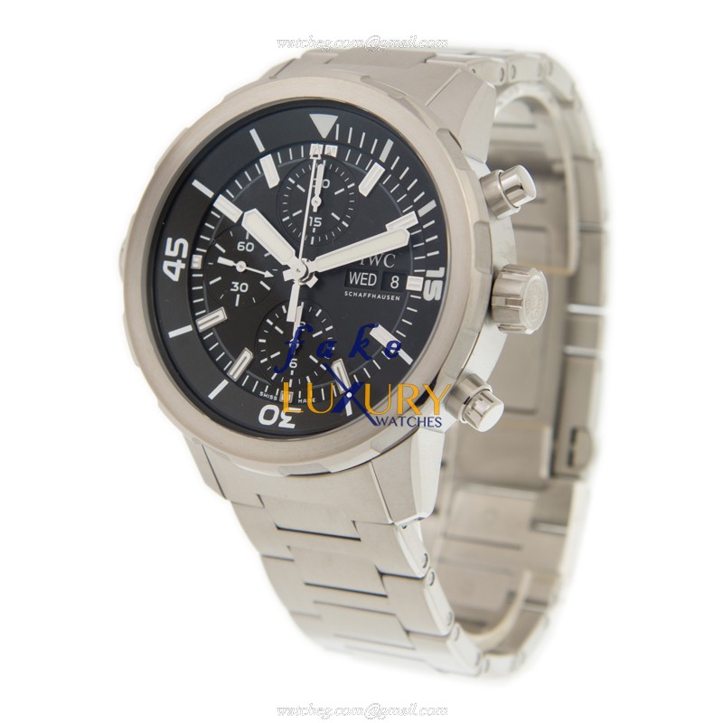 IWC IW376804 Aquatimer Replica Watch, Black Dial, Steel Bracelet, Automatic - Image 3
