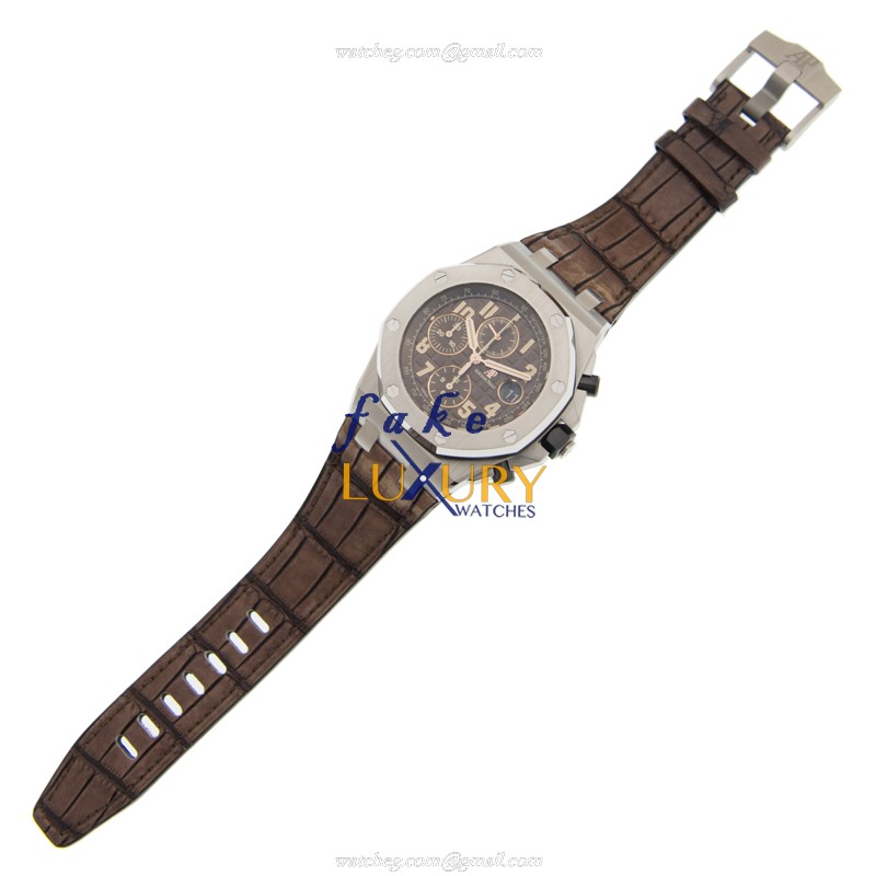 Audemars Piguet 26470ST.OO.A820CR.01 Royal Oak Offshore Replica Watch, Brown Dial, Alligator Strap - Image 2