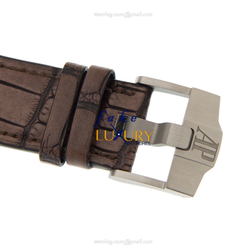 Audemars Piguet 26470ST.OO.A820CR.01 Royal Oak Offshore Replica Watch, Brown Dial, Alligator Strap - Image 4