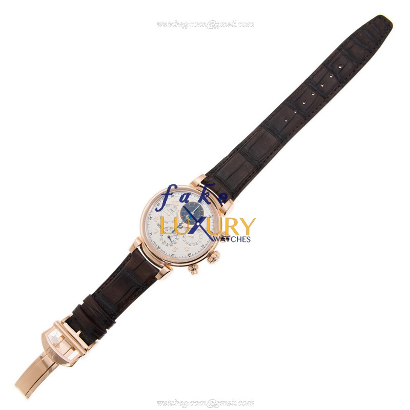IWC IW392101 Da Vinci Automatic 18kt Rose Gold White Dial Brown Alligator Strap Replica Watch - Image 2