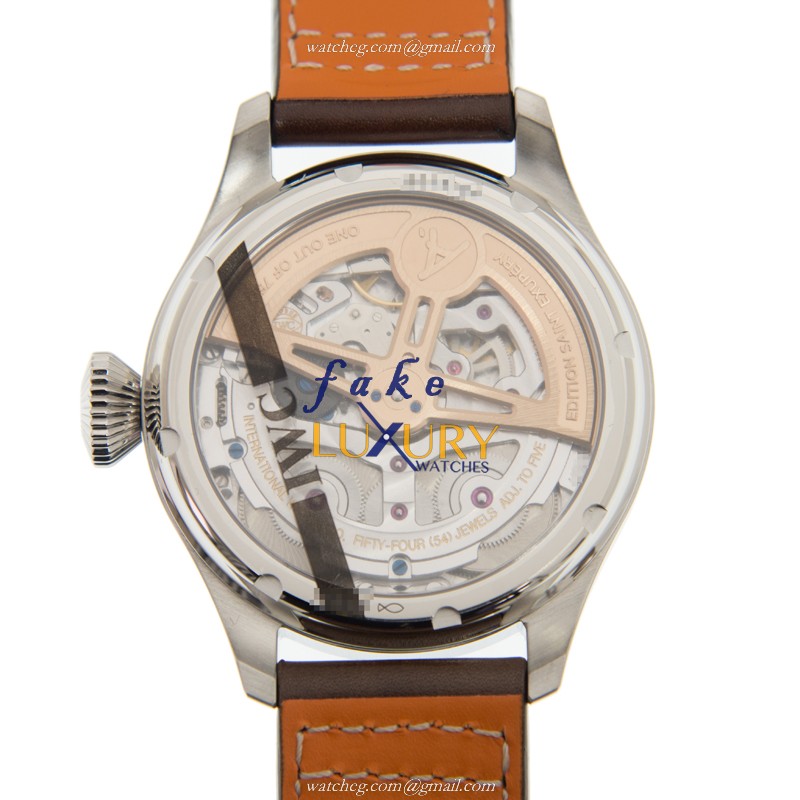 IWC IW503801 Pilots Automatic Replica Watch, Brown Dial, Steel Case, Cowhide Strap - Image 3