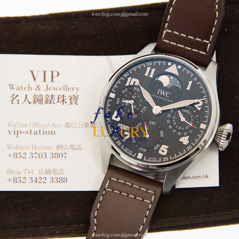 IWC IW503801 Pilots Automatic Replica Watch, Brown Dial, Steel Case, Cowhide Strap - Image 5