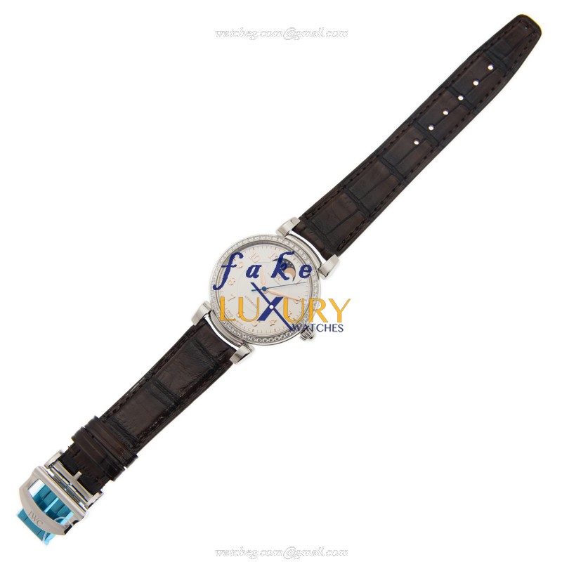 IWC W459307 Da Vinci Replica Watch Automatic Silver Dial Stainless Steel Diamonds Brown Alligator - Image 2