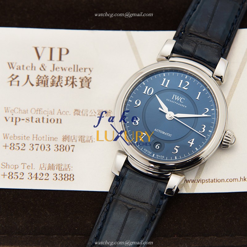 IWC IW458312 Da Vinci Replica Watch, Automatic, Light Blue Dial, Stainless Steel Case, Alligator - Image 5