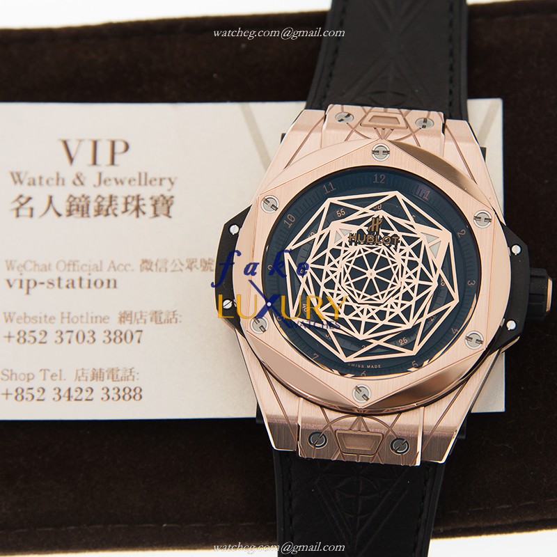 Hublot BIG BANG 415.OX.1118.VR.MXM17 Automatic 18kt Rose Gold Black Dial Cowhide Strap Replica Watch - Image 5