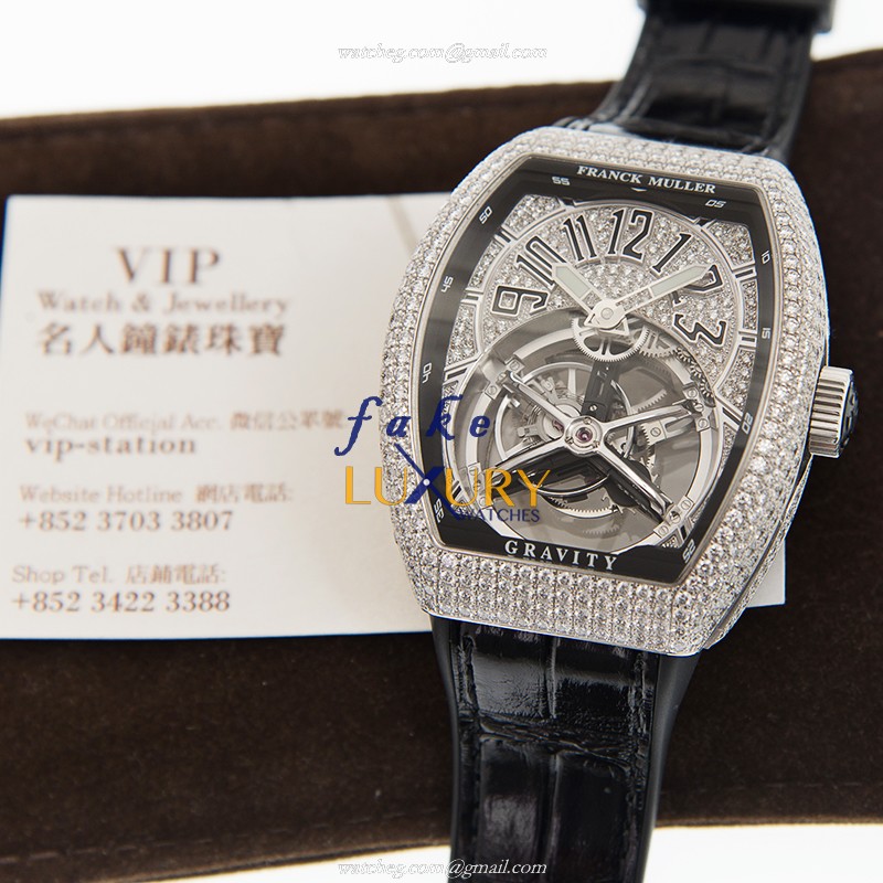 Franck Muller V 45 T GRAVITY CS D CD OG.NR VANGUARD Replica Watch Manual Wind 18kt White Gold - Image 5