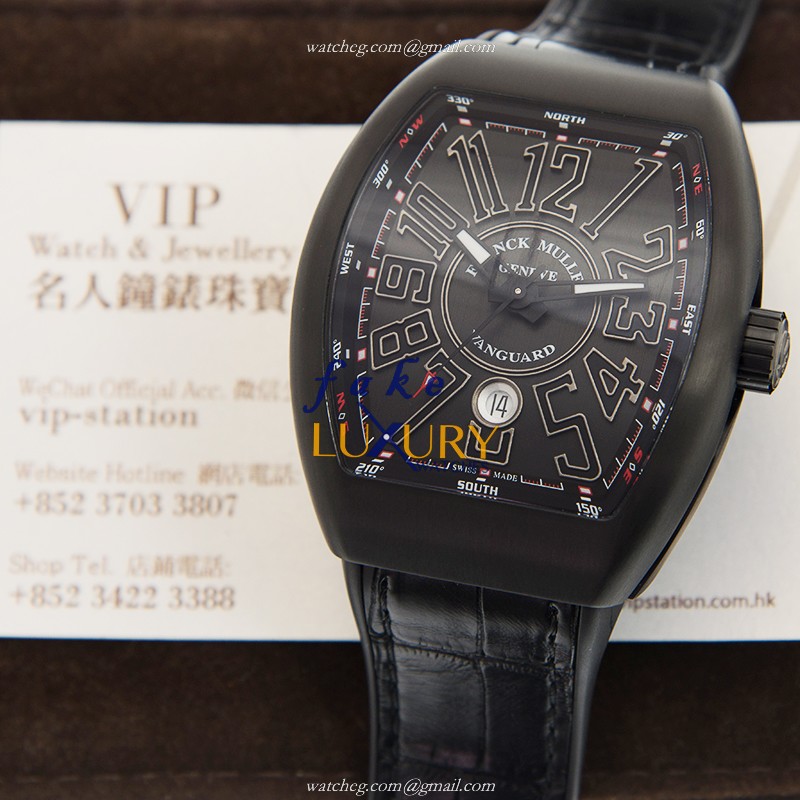 Franck Muller V 45 SC DT TT.NR.BR.TT Luxury Automatic Titanium Replica Watch, Swiss Movement, Black - Image 5