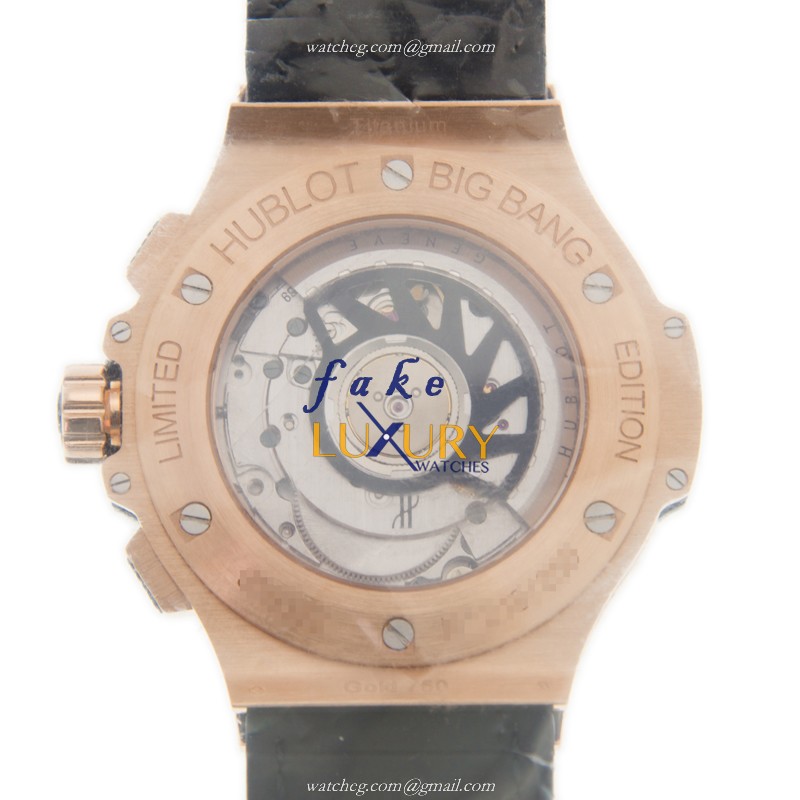 Hublot 341.PX.7610.NR.1976 BIG BANG Auto 18kt Rose Gold Replica Watch, Brown Dial, Leather Strap - Image 3