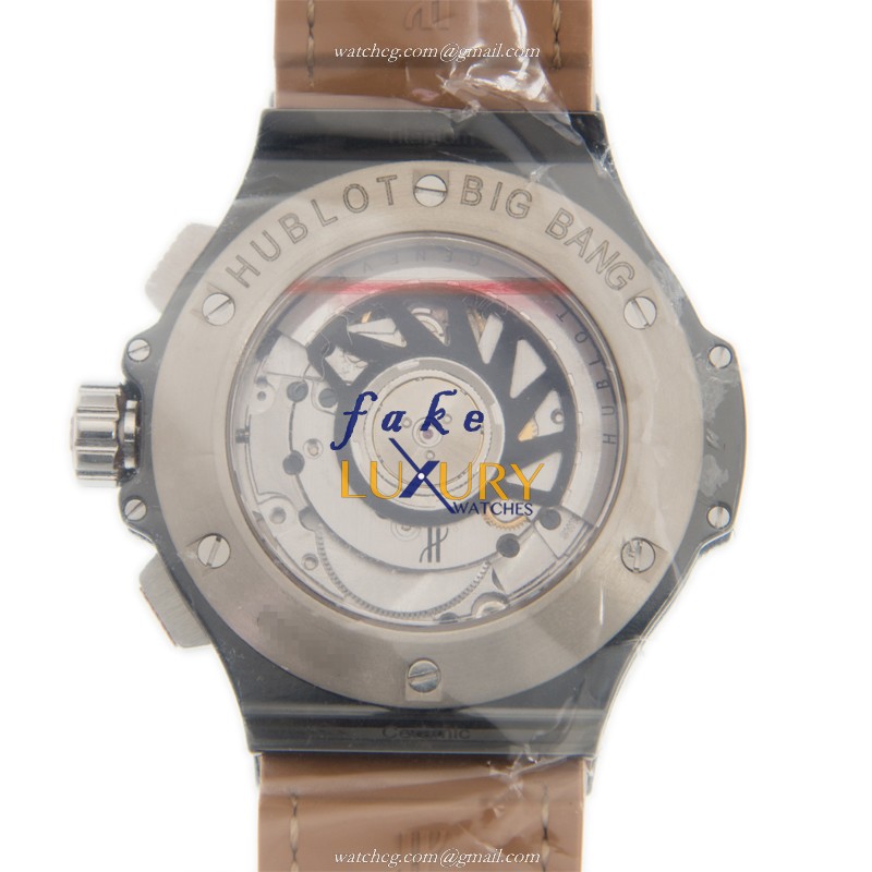 Hublot 341.CA.5390.LR.1918 BIG BANG Automatic Ceramic Replica Watch, Brown Dial, Leather Strap - Image 3