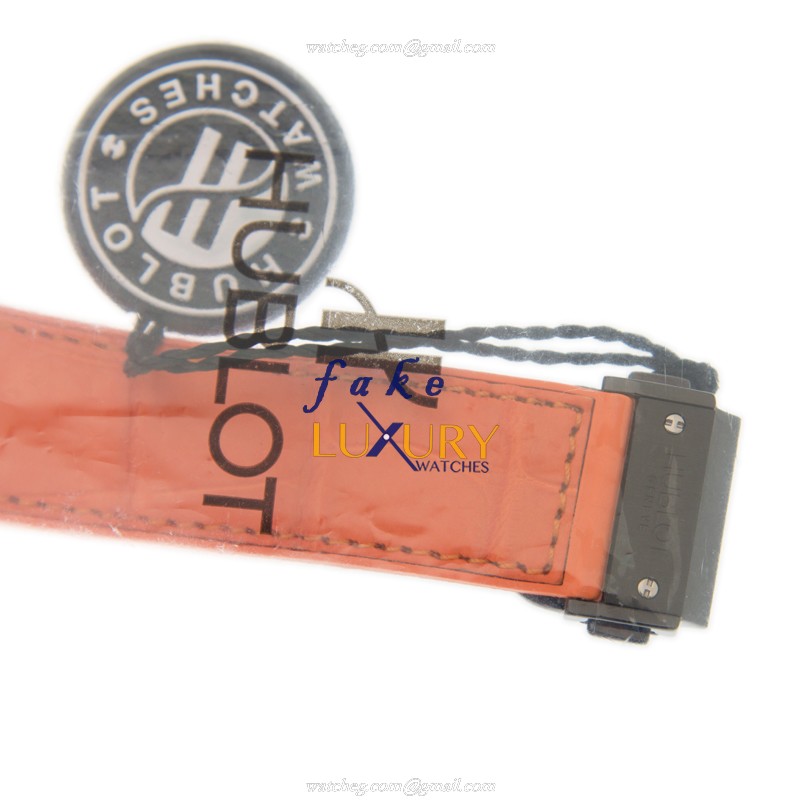 Hublot 341.CO.1110.LR.1906 Automatic Ceramic BIG BANG Replica Watch, Black Dial, Orange Alligator - Image 4