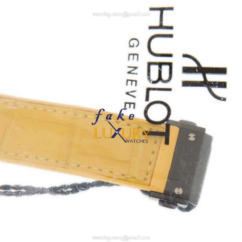 Hublot 361.CY.1110.LR.1911 Big Bang Replica Watch, Quartz, Black Dial, Yellow Alligator Strap - Image 4
