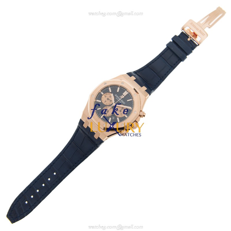 Audemars Piguet 26331OR.OO.D315CR.01 Royal Oak Replica Watch With Blue Dial, Rose Gold Case - Image 2