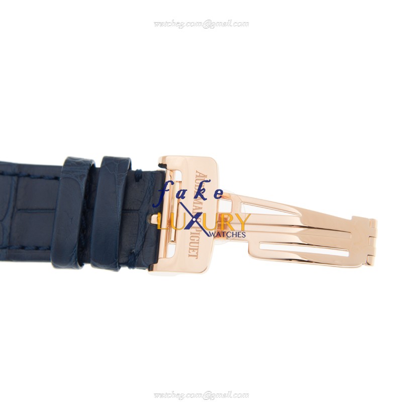Audemars Piguet 26331OR.OO.D315CR.01 Royal Oak Replica Watch With Blue Dial, Rose Gold Case - Image 4