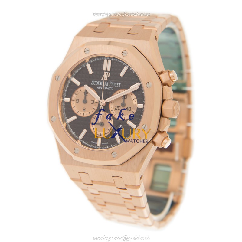 Audemars Piguet 26331OR.OO.1220OR.02 Royal Oak Replica Watch, 41mm 18kt Rose Gold Case, Dark Brown - Image 3