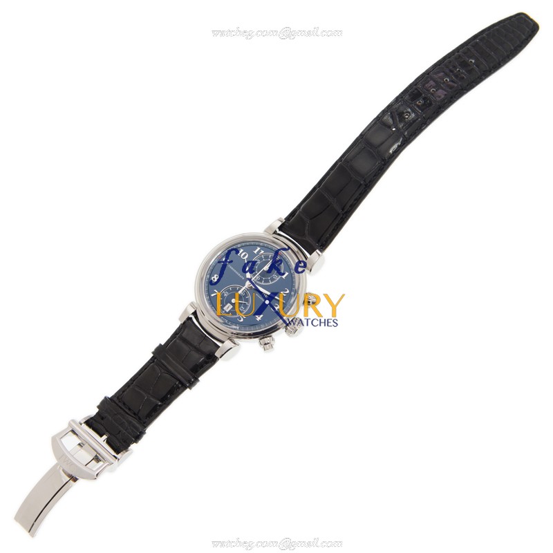 IWC IW393402 Da Vinci Replica Watch, Blue Dial, Steel Case, Black Alligator Strap, Automatic - Image 2