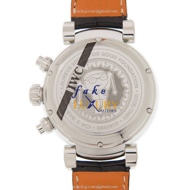 IWC IW393402 Da Vinci Replica Watch, Blue Dial, Steel Case, Black Alligator Strap, Automatic - Image 3
