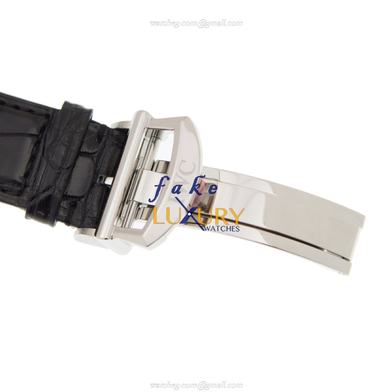 IWC IW393402 Da Vinci Replica Watch, Blue Dial, Steel Case, Black Alligator Strap, Automatic - Image 4