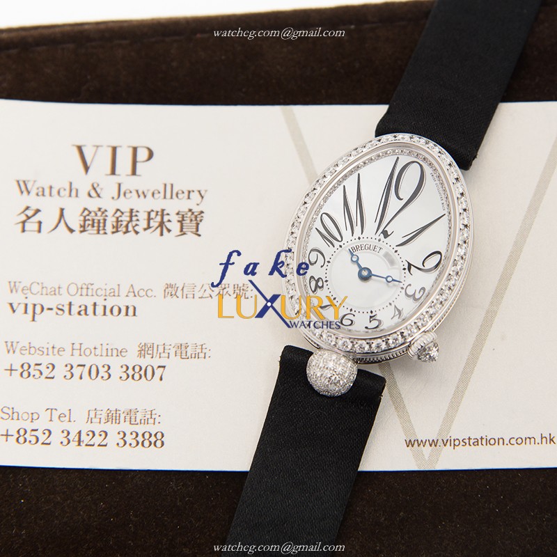 Breguet 8928BB/5W/844/DD0D Reine de Naples Automatic 18kt White Gold Diamond Satin Black Replica - Image 5