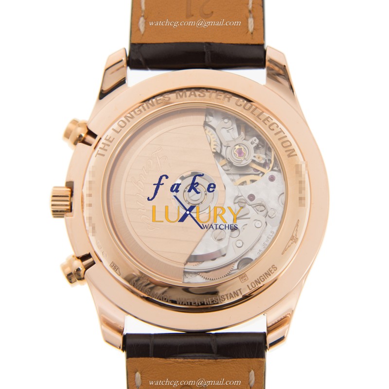 Longines Master L2.673.8.78.3 - Replica Watch - Automatic - 18kt Rose Gold - Silver Dial - Image 3