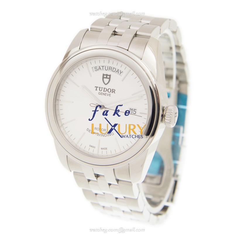 Tudor 56000-68060-WT GLAMOUR DATE Auto Stainless Steel Case Sapphire Crystal White Dial Silver - Image 3